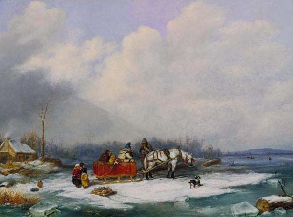Cornelius Krieghoff Winter Landscape oil painting picture